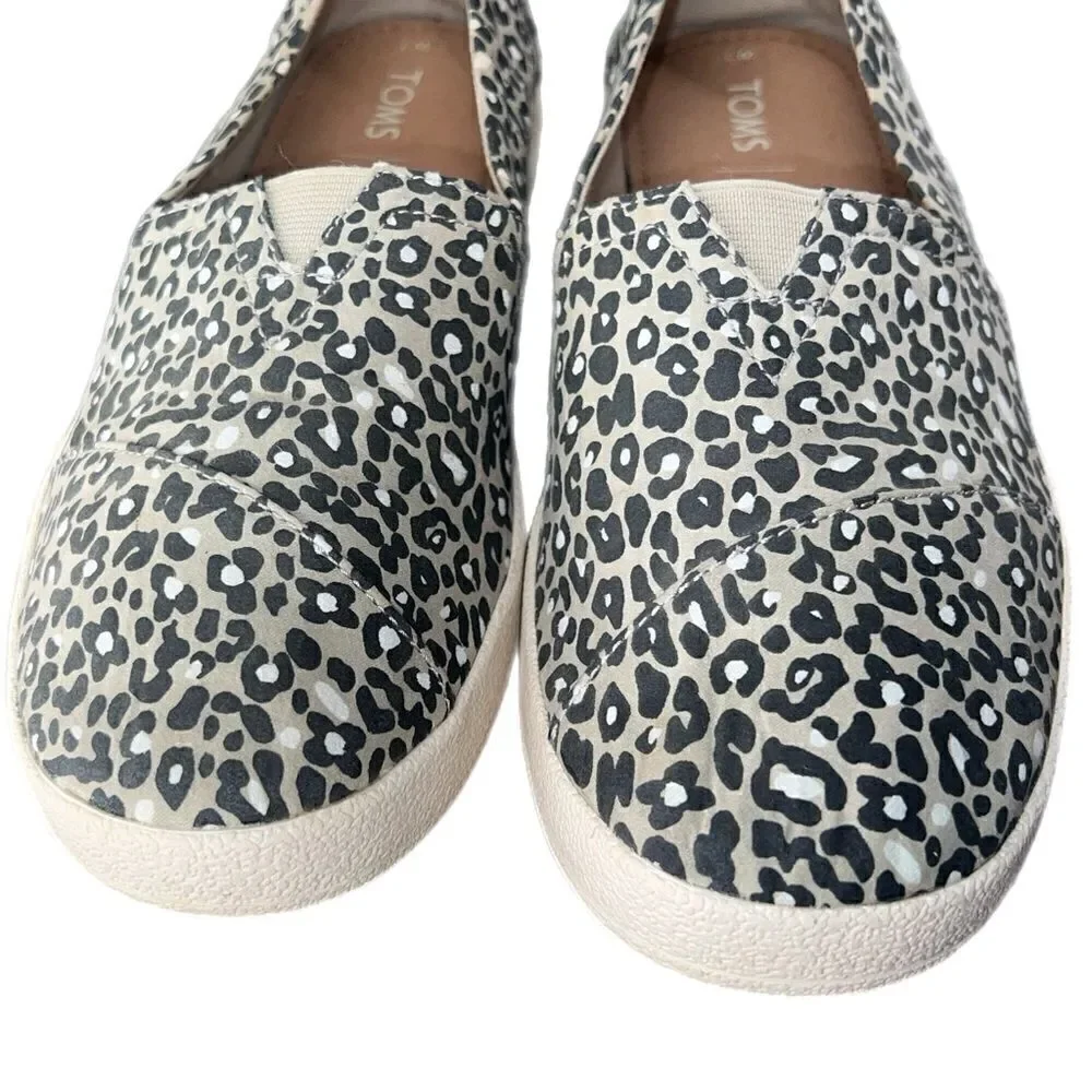 Toms Slip-On Woven Avalon Sneakers - Tan/Leopard (7)